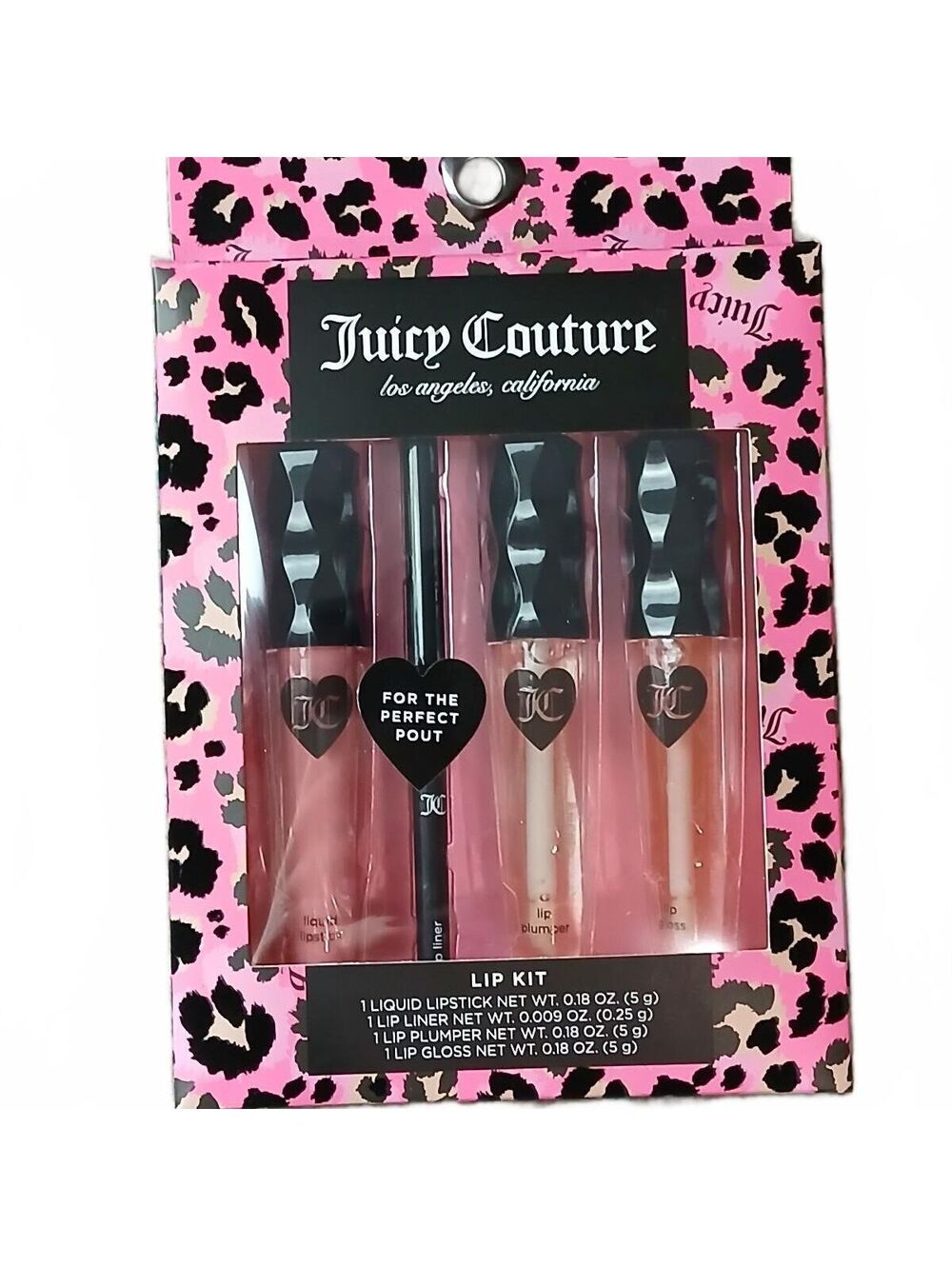Juicy Couture 4 Pc Lip Kit Lipstick Liner Plumper Gloss Makeup Gift Set NIB